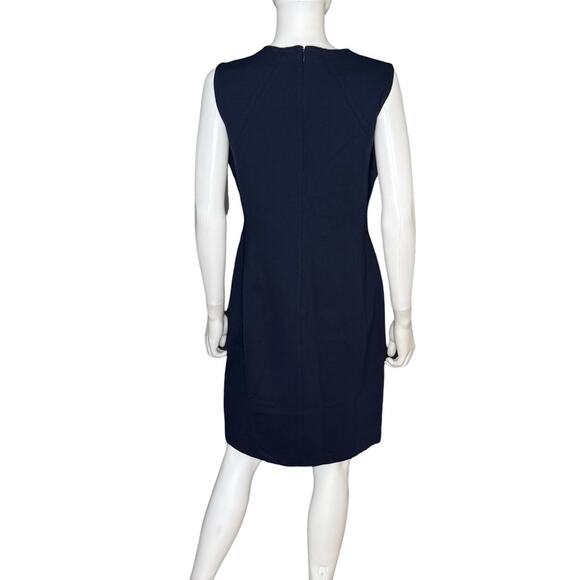 T Tahari Navy Sleeveless Sheath Dress Women’s Sz 12 NWT - Picture 3 of 5